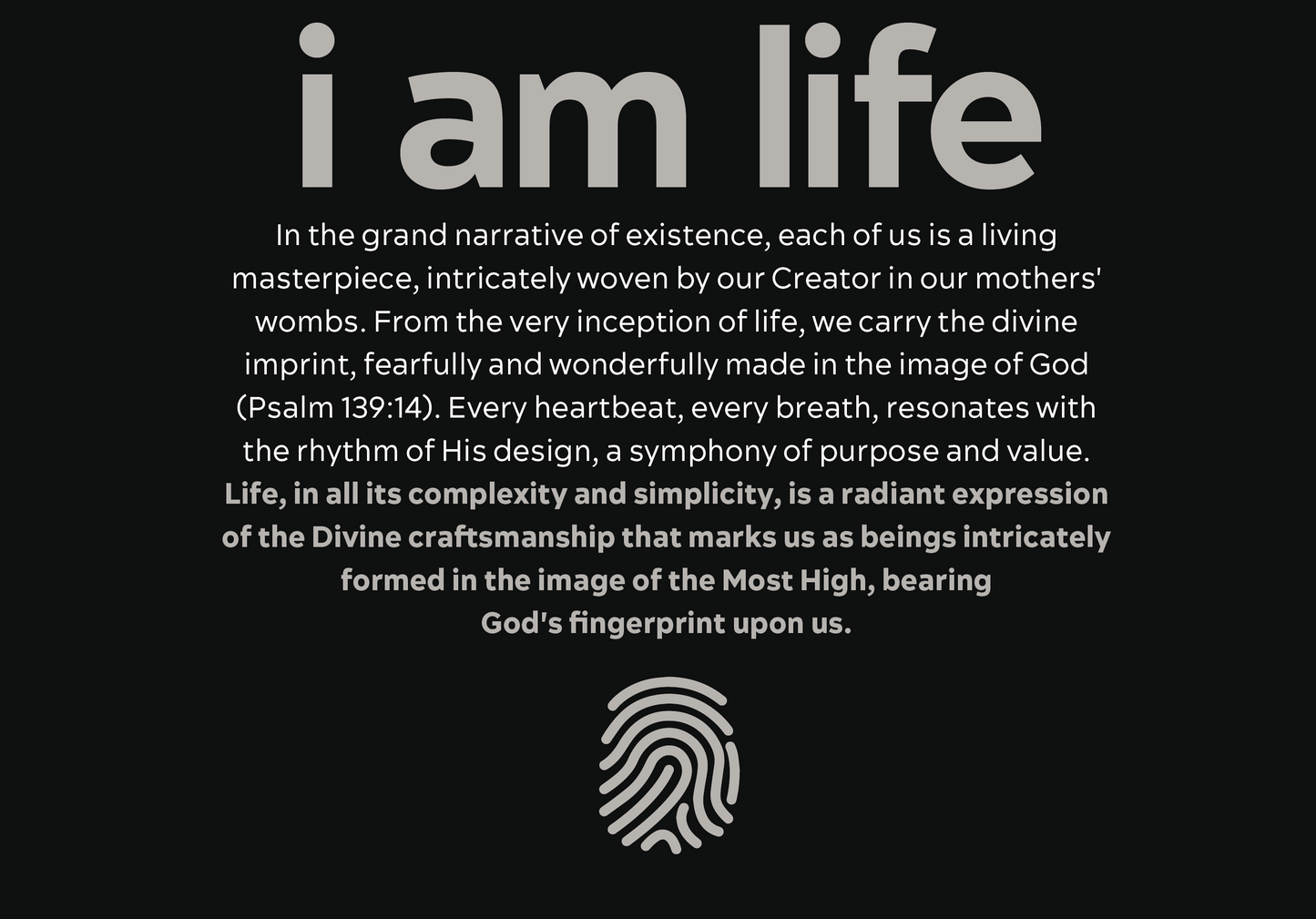 Baby "i am life" Onesie: Detailed