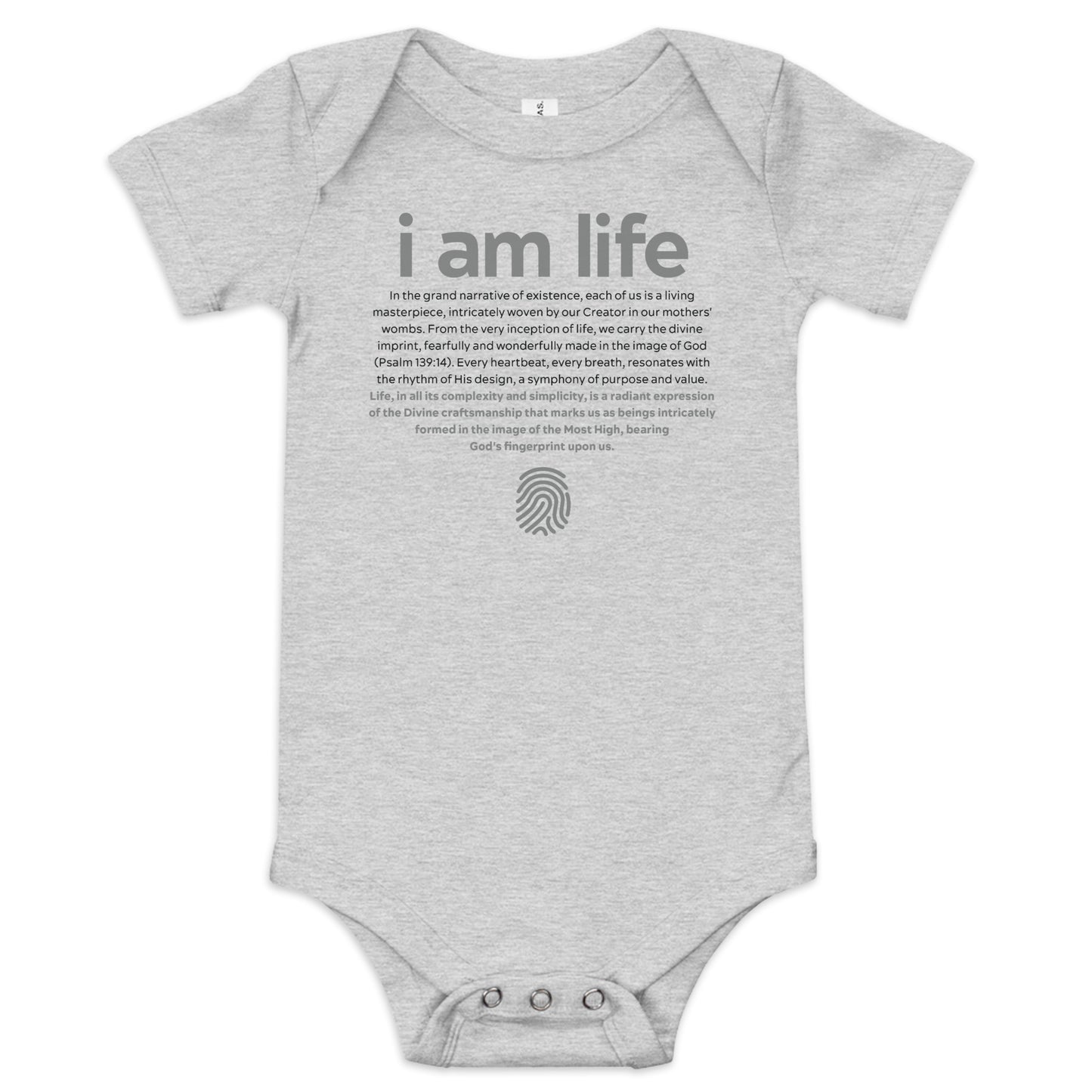 Baby "i am life" Onesie: Detailed
