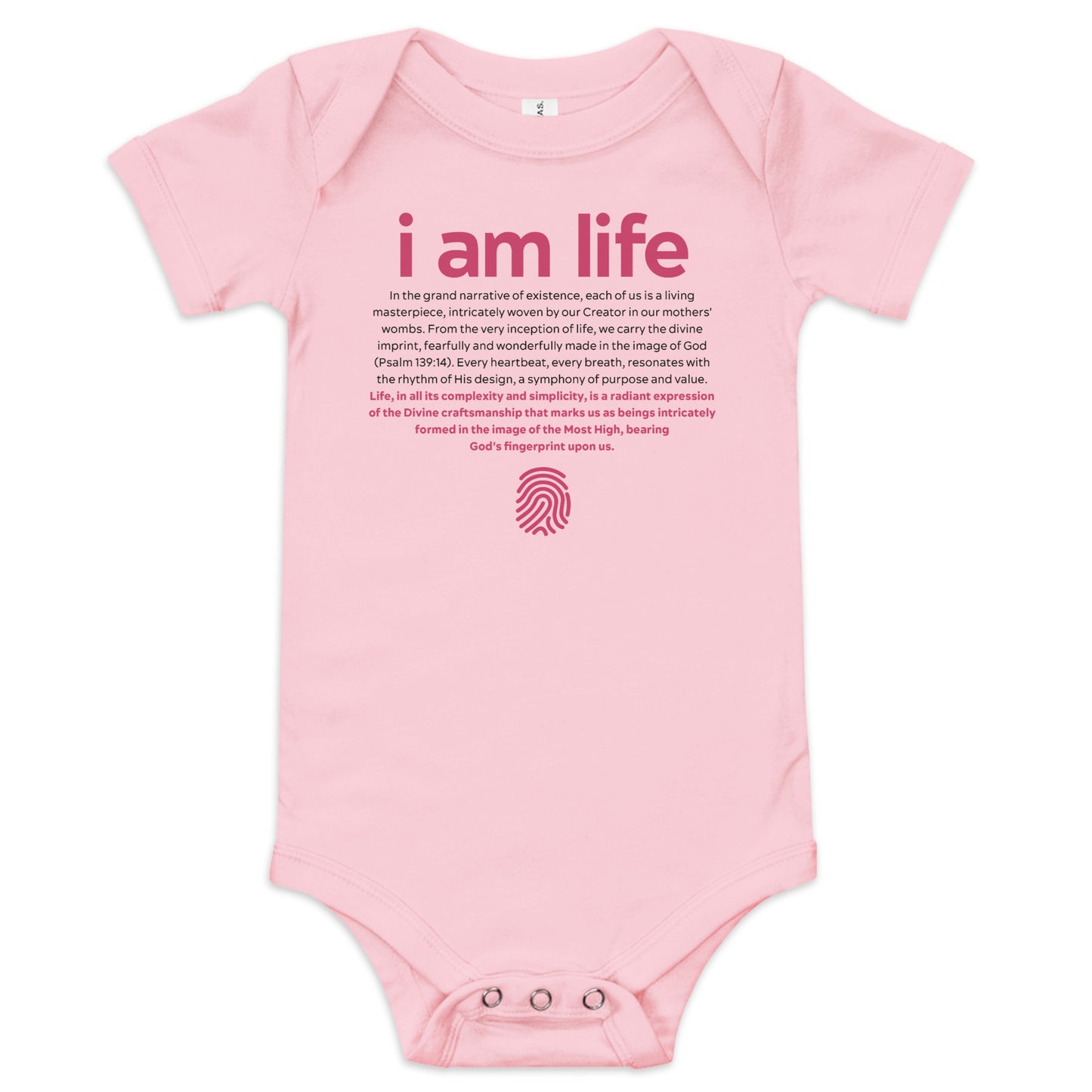 Baby "i am life" Onesie: Detailed