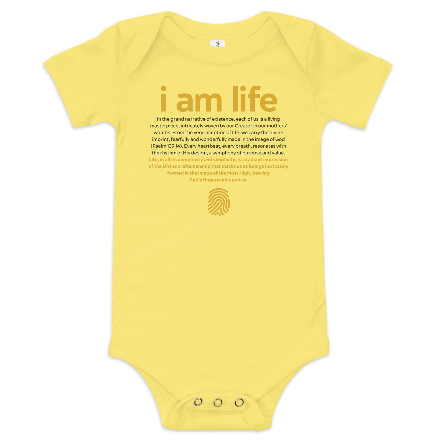 Baby "i am life" Onesie: Detailed
