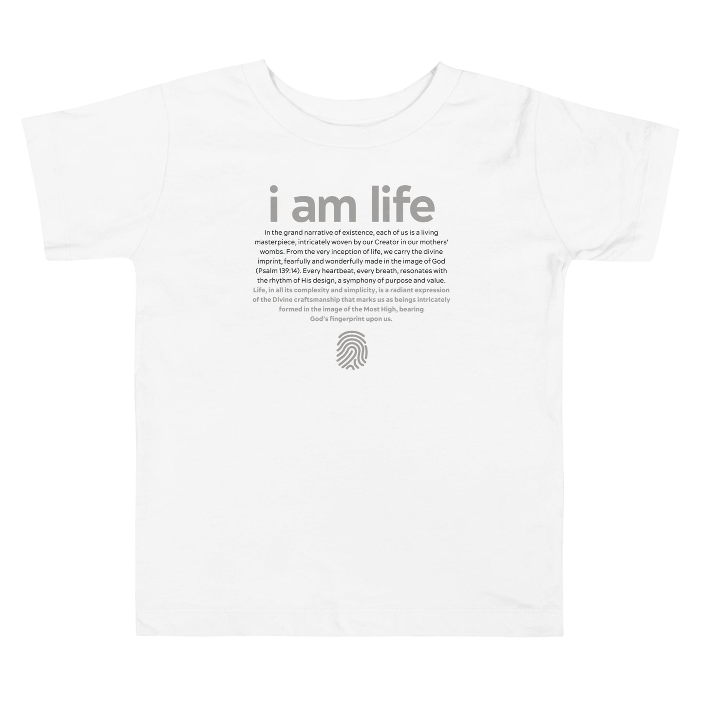 Toddlers "I am life": Detailed T-shirt